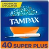 Tampax Cardboard Tampons Super Plus Absorbency, Anti-Slip Grip, LeakGuard Skirt,