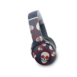 MightySkins Carbon Fiber Skin Compatible with Skullcandy Crusher Evo Wireless - Skulls N Roses | Protective, Durable Textured Carbon Fiber Finish | Easy to Apply | Made in The USA