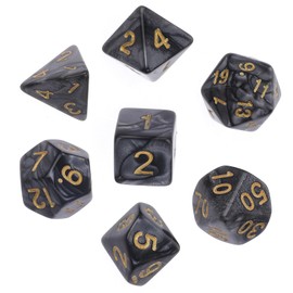 Abeillo Polyhedral Dice Set, 7-Piece DND Dice, DND Dice Set for Dungeon and Dragons, Game Dice RPG Role Playing Table Games D&D D20 D12 D10 D8 D6 D4 (Black)
