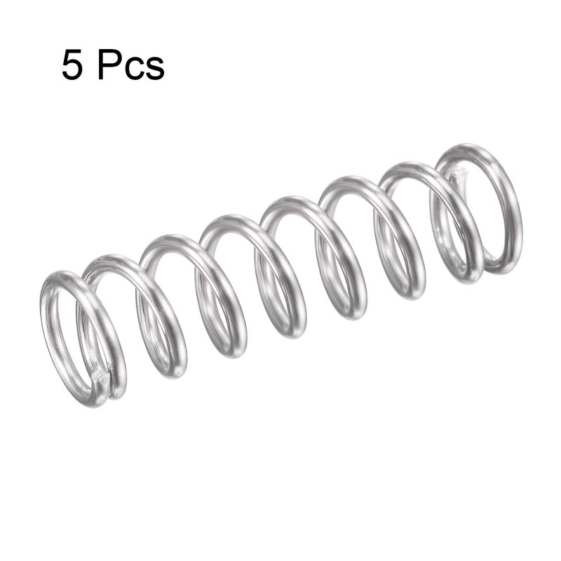 sourcing map 5pcs Compression Spring Stainless Steel 304 9 mm