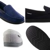 isotoner Men's Microterry and Waffle Travis Moccasin Slippers with Memory