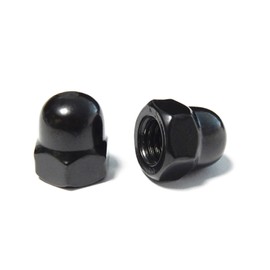 BACSHBY Pack of 5 Acorn Nuts M12 Stainless Steel A2 V2A Nut Black, High Shape DIN 1587 Hexagonal Cap Nuts for Screws, Threaded Bolts, Threaded Rods