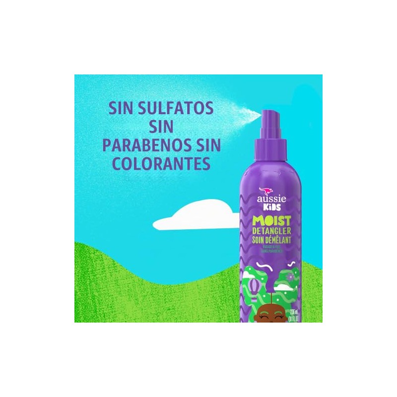 Aussie Kids Moist Detangler for Kids, 8 Fl Oz (Pack