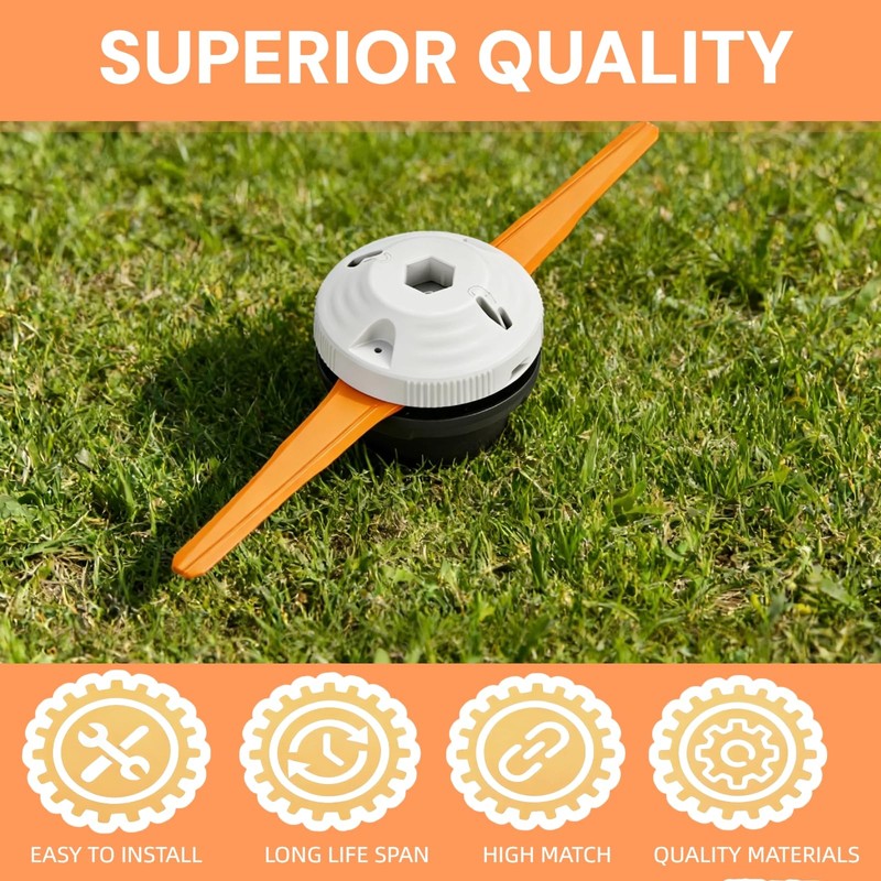 ZYKJGG 12Pk Plastic Blades-Orange for Stihl Weed Eater Blade PolyCut