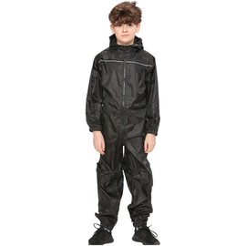 A2Z 4 Kids Girls Boys Raincoat Kids Puddle Suits - Rainsuit 641 Black 5-6