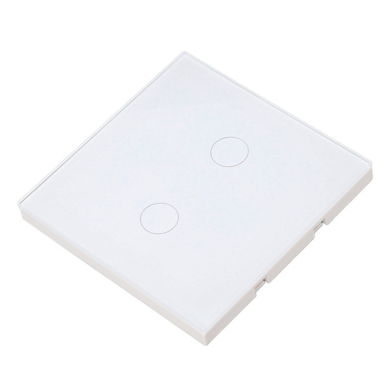 2 Gang Wall Switch with Indicator Tempered Glass Panel Touch