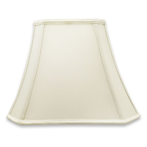 Royal Designs, Inc DSO-68-16WH Royal Designs Rectangle Bell Cut Corner Designer Lamp Shade (6.25 x 8) x (11 x 16) x 12, 16 in, White-1 Pack