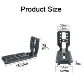 Harwerrel Quick Release L Bracket QR Plate Vertical Shooting Arca Swiss Compatible for Tripod Head Ballhead DSLR Camera with 1/4 Inch Screw