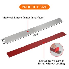 Mineye 304 Brushed Stainless Steel Sheet Gap Filler, Self-Adhesive Metal Gap Filler Trim Strip for Wall Oven/Microwave Combo/Range/Cooktop, 30" Long, 3'' Wide, 20Ga Thickness ﻿