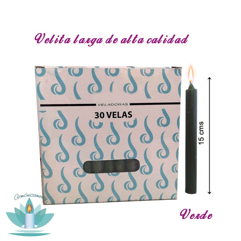 VELA PARAFINA ALTA CALIDAD 30 PZAS 15 CM X 1.5