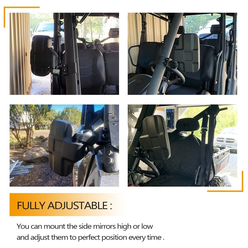 UNIGT UTV Rear Side View Mirrors Compatible with 2015+ Polaris