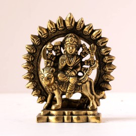 GURU JEE™ Maa Durga Estatua de latón Mata Rani Idol Murti Regalos religiosos para el hogar Templo Mandir
