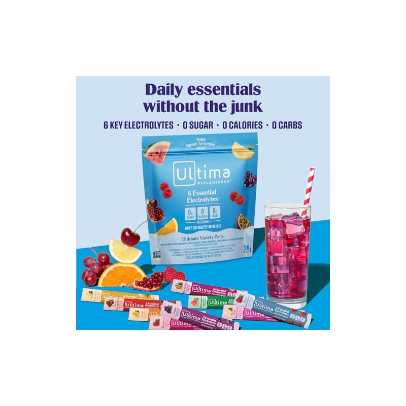 Ultima Replenisher Daily Electrolyte Powder – Ultimate Variety Pack, 36