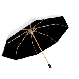 ThreeH UV Umbrella Sun Protection UPF 50+ Compact Travel Umbrella Double Layer Sun Protection with 8 Ribs, black