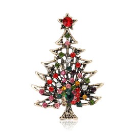 Christmas Brooch Pins Crystal Enamel Pin Christmas Tree Lapel Pin for Wedding Party Jewelry Fashion Accessory Gift for Women