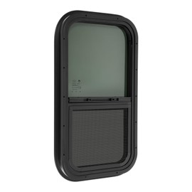 DDYOOK Vertical RV Window, 12" W x 22" H Vertical Sliding RV Window, Camper Window Replacement Emergency Egress Window with Trim Ring and Screen Ultra Thick Cargo Trailer Window for RVs, Pickups