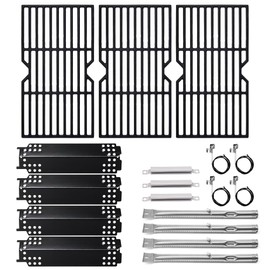 Hipoilk Grill Replacement Parts for Charbroil 463436215, 463439915, 463436213, 463436214, G432-001N-W1 Cooking Grates, Heat Plates, Burners, Crossover Tube and Igniters for Char Broil Classic 4 Burner