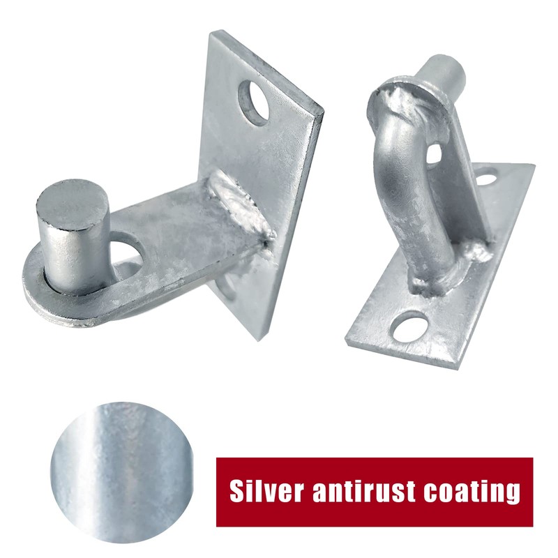 2 Pack Wall Mount Gate Hinges with Screws, Heavy Duty