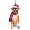 Design Toscano JH576303 Boxer Holiday Dog Ornament Sculpture, Multi-Color