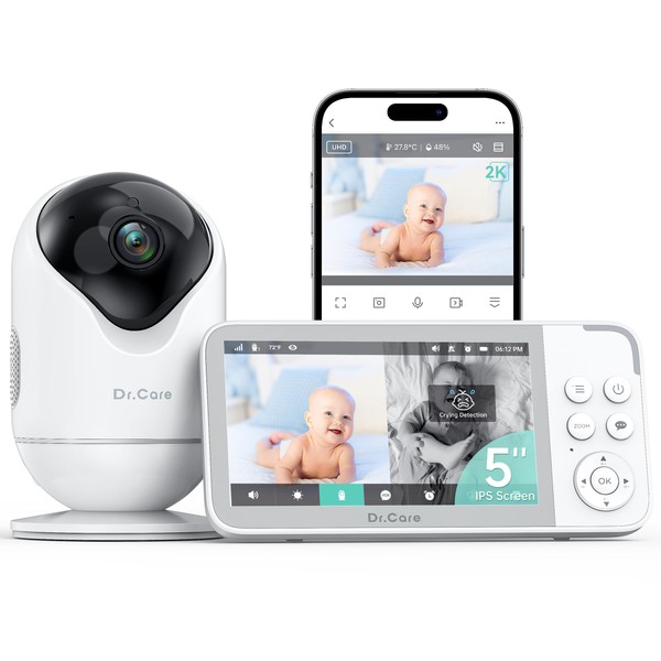 Dr.Care VistaView Smart WiFi Baby Monitor - 5” 1080P Split