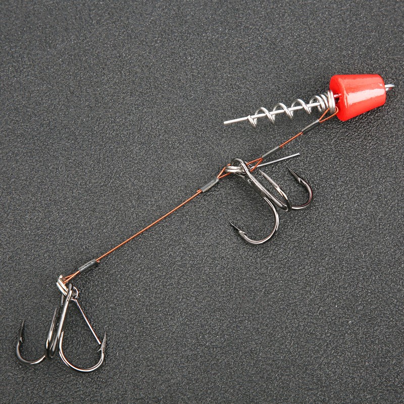 Portable Fishing Steel Wire Fishing Rigs with Treble Fish Hooks