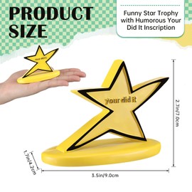 Landical 12 Pcs Funny Star Trophy Bulk with Humorous Your Did It Inscription Funny Desk Decor Stars Recognition Trophy for Coworkers Cute Desk Birthday Encouragement Gift