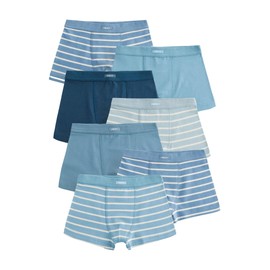 NEXT 7 x Soft Waistband Boxer Shorts, Blue Stripe, 3 - 4 years