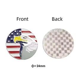 Funny & Unique Golf Ball Markers with Hat Clip – Food & Fun Icons – Perfect Golf Accessories & Gifts (US Flag and Eagle)