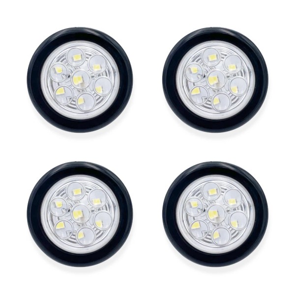 Unbranded 4x White 2" Round LED Clearance Lamp Side Marker