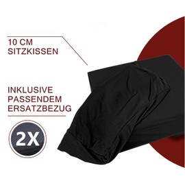 PrimoLiving Orthopaedic Memory Foam Seat Cushion - 10 cm Booster Seat - 40 x 40 x 10 cm Standing Aid - Fixed Seat Cushion with Replacement Cover