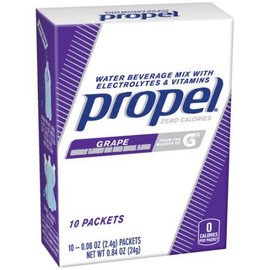 Propel Grape Water Beverage Mix with Electrolytes & Vitamins, 0.08 oz, 10 count (6 Pack)