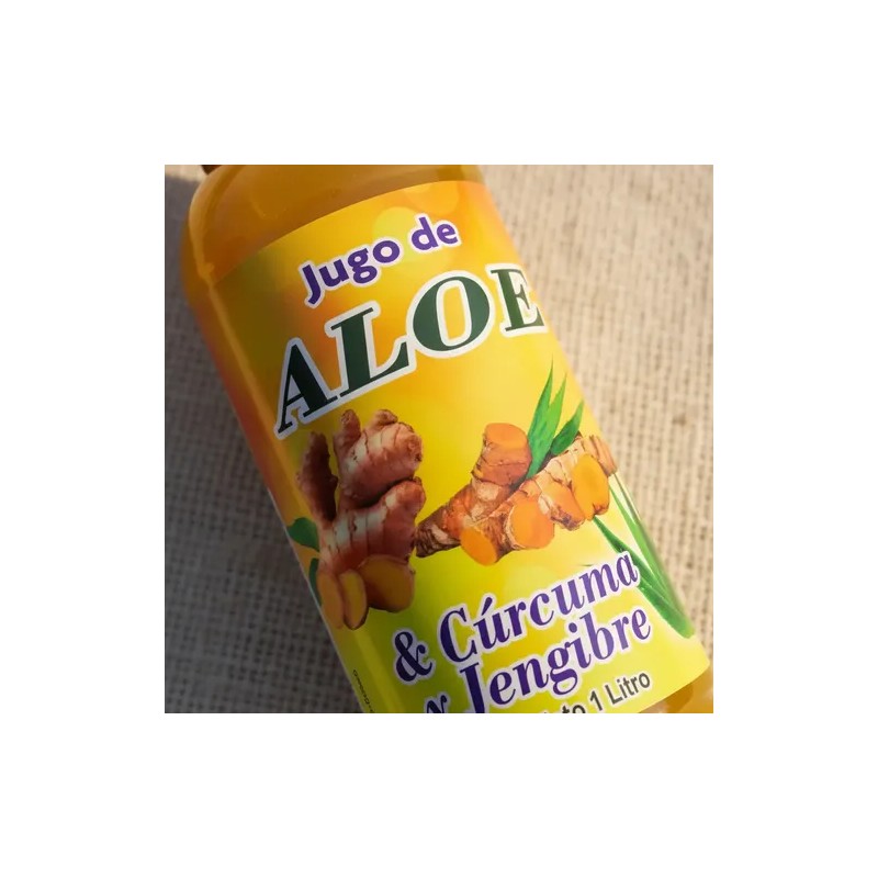Jugo De Aloe Con Cúrcuma Y Jengibre Orgánico 1l (2pzas)