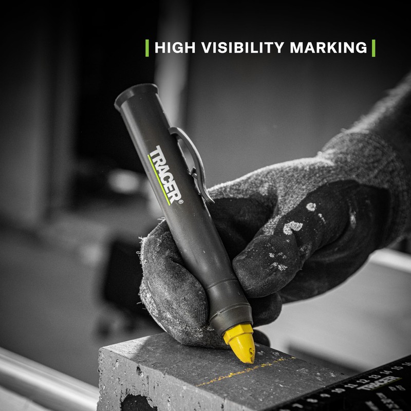 Tracer Lumber Crayon Marker Holder with Yellow Lumber Crayon -