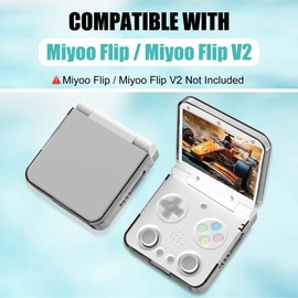 SKRVGOJFG Miyoo Flip V2 Case, PC Hard Protective Cover for Miyoo Flip V2 - Scratch-Resistant, Waterproof, Lightweight & Durable Shell for Men, Women (Transparent)