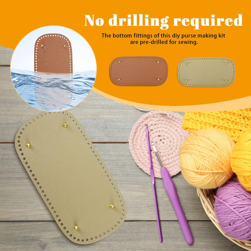 Realand 2Pcs Oval Large Size Purse Bottoms for Crocheting, with