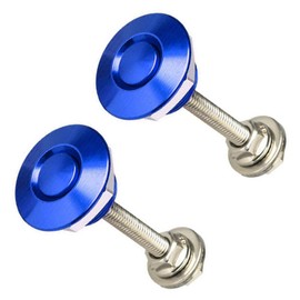 kingsea Quick Latch Hood Pins, Release Latch Lock Clip Push Button Bonnet Kit 1.25in/32mm Diameter Universal for Car Bumper Hood License Plate (Blue, 2 Pack)