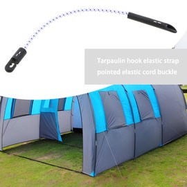 Micro Traders 30 Pcs Elastic Bungee Toggle Ties Down Shock Cord Elastic Tie Blue Spot Down Straps for Scaffold Sheets Tarpaulins Jumping Net 30cm