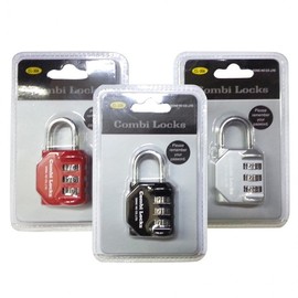 Combi Lock CL-306 3-Digit Combination Padlock Silver 2ea