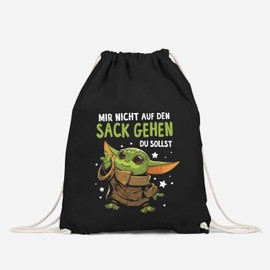 MoonWorks® Gym Bag Printed with Saying Funny Das Mimimi stark in dir ist Baby Yoda Gym Bag