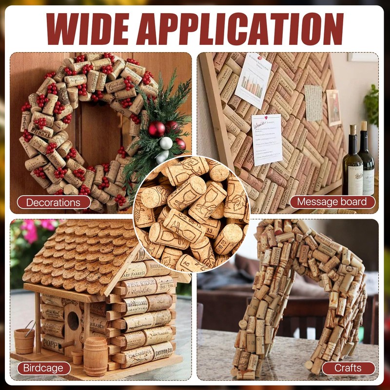 Aemygo 200 Pack Straight Wine Corks, #8 Natural Corks For