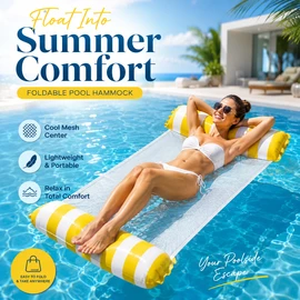 Inflatable Water Hammock Float for Adults – Foldable PVC Lounge Chair for Pool, Beach & Lake Relaxation