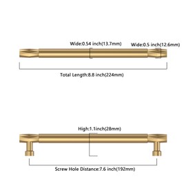 Asidrama 10 Pack 7.5 Inch(192mm) Champagne Bronze Kitchen Cabinet Handles, Cabinet Pulls Kitchen Cabinet Hardware for Cupboard Drawer Pulls