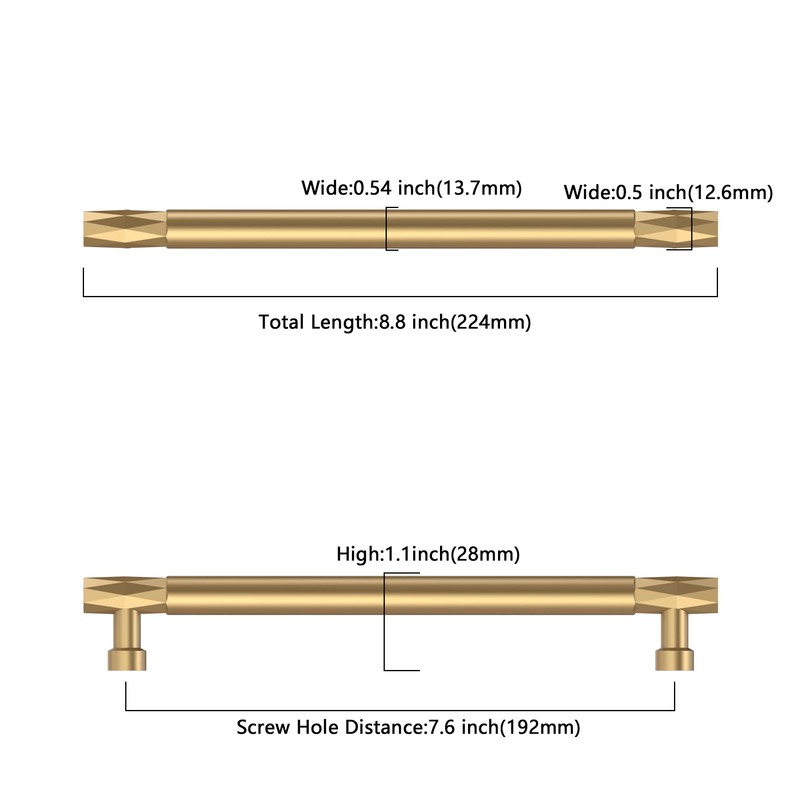 Asidrama 10 Pack 7.5 Inch(192mm) Champagne Bronze Kitchen Cabinet Handles,