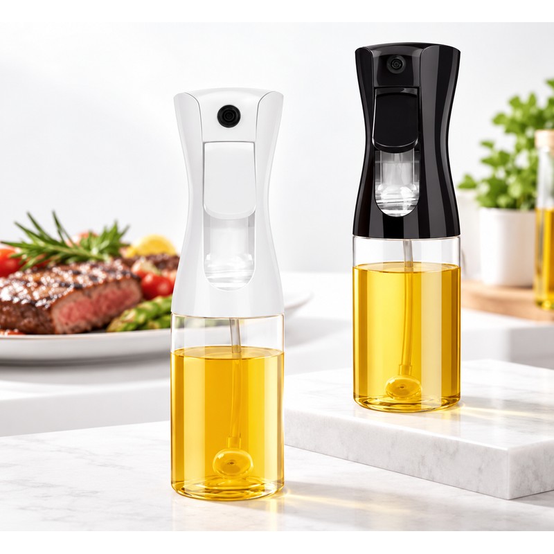 Oil Spray Bottle for Cooking – Refillable Plastic Oil Sprayer