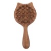 TOVINANNA Handheld Scalp Massager Comb Wooden Wide Tooth Brush Cat-themed