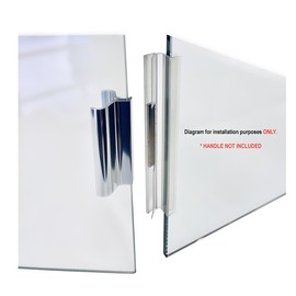 Gordon Glass® Clear Polycarbonate Jamb Strike and Door U-Channel with Vinyl Insert and Magnet for 3/16" and 1/4" Frameless Shower Door - 73" Long