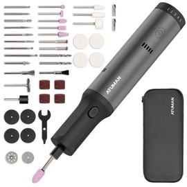 ATuMan Cordless Rotary Tool Kit, 7.2V with Higher Torque, More Powerful, 5 Speeds 10000 to 28000 RPM, with 42 Accessories, Multi Purposes, Sanding, Polishing, Drilling, Etching, Engraving, DIY Crafts