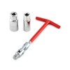 QWORK Spark Plug Socket Wrench, Universal,T-handle, 6mm (5/8") & 21mm