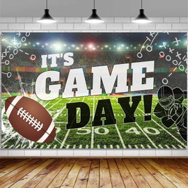 Football Themed Party Decorations Banner Backdrop, Football Field Large Banner Birthday Party Decorations Supplies for Men Boys, Sign Poster Background Decor 72X44 Inch