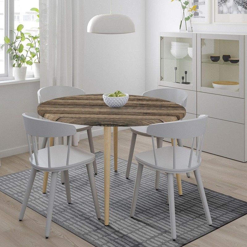 USJJOEO Table Cover Round Tablecloths Fitted with Elastic Edge Old